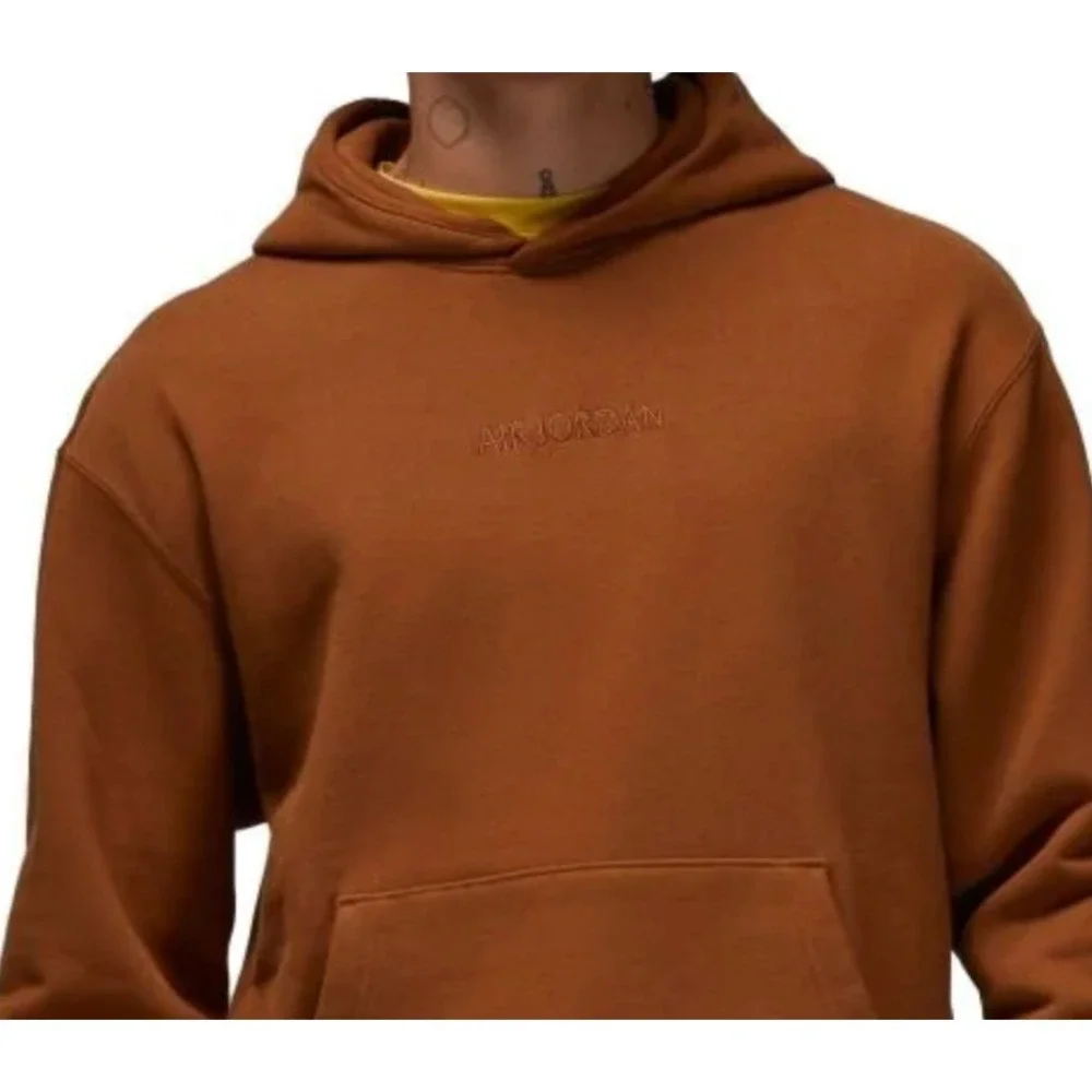 New Air Jordan Wordmark Small Men's Fleece Hoodie Light British Tan FJ1966-281